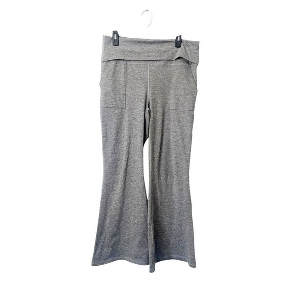 Aerie Offline Gray‎ Hip Hugger High Rise Fold Over Waistband Flare Leg Pants XL - Picture 1 of 4